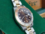 Vintage 16753 Rolex GMT-Master Quick-Set Date 18k Gold Steel Brown ROOTBEER