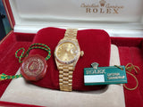 Rolex Datejust Lady-President 18k Gold Factory Diamonds 69178 Box/Papers